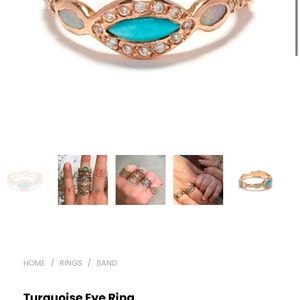 Elisa Solomon Pink Gold Turquoise Eye Ring